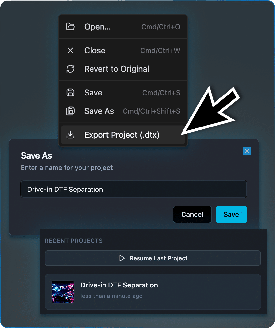 ActionSeps DTX Live browser-based DTF and DTG separation software generating clean halftones and print-ready artwork