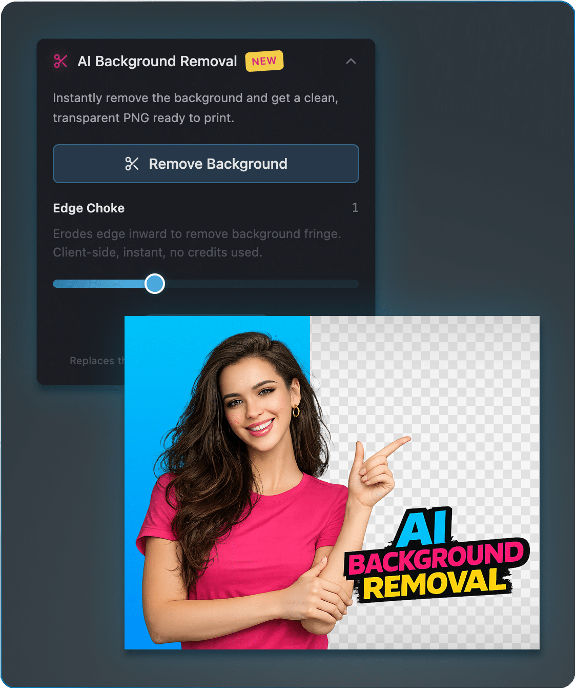 AI Background Removal with ActionSeps DTX Live DTG separation software removing background