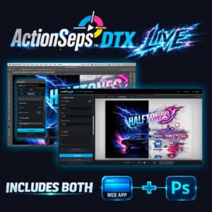 ActionSeps DTX Live DTF Prep Web App and Photoshop plugin software separates t-shirt art with live preview